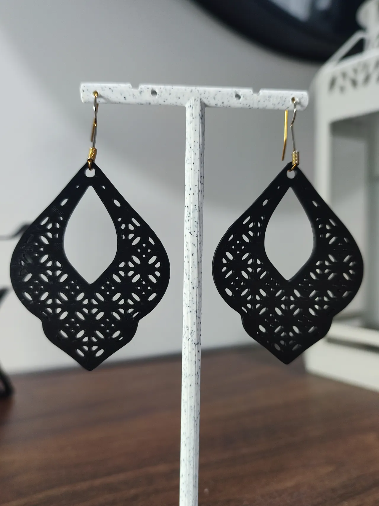 Aretes Gota de Encaje Real view 3