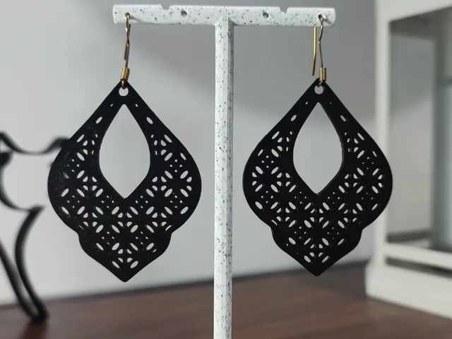 Aretes Gota de Encaje Real