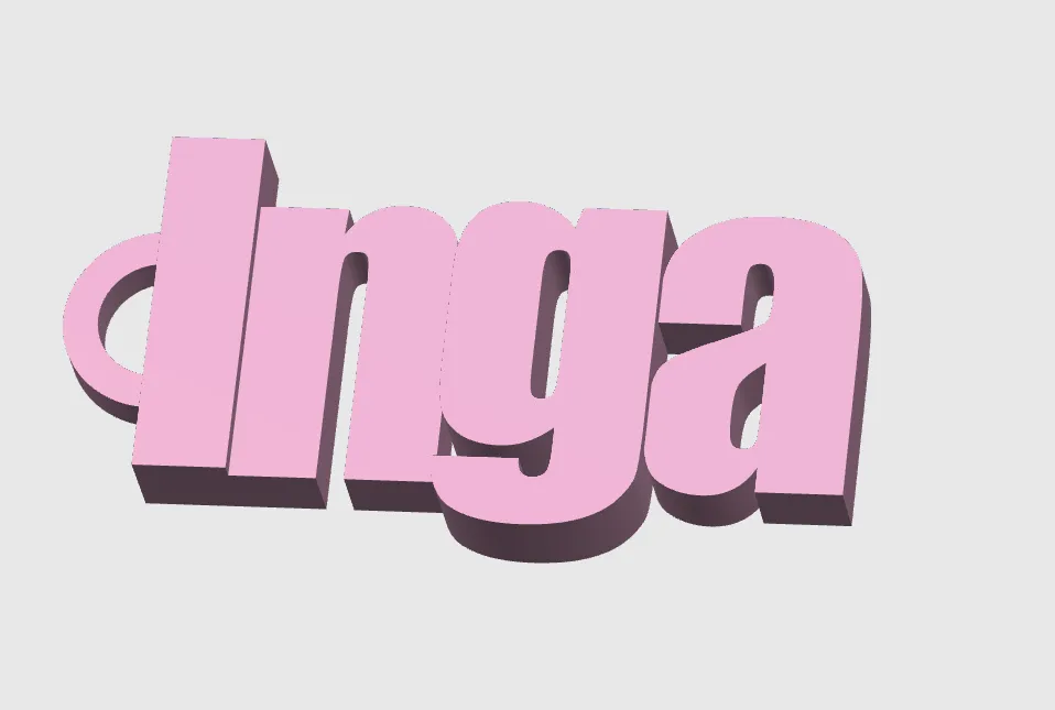 Inga Hand Lettered Schlüsselanhänger Inga - key chain - Free 3D Print Model - MakerWorld