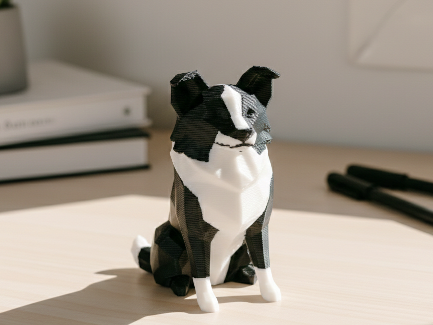 Low-Poly Border Collie (Multi-Color / AMS)