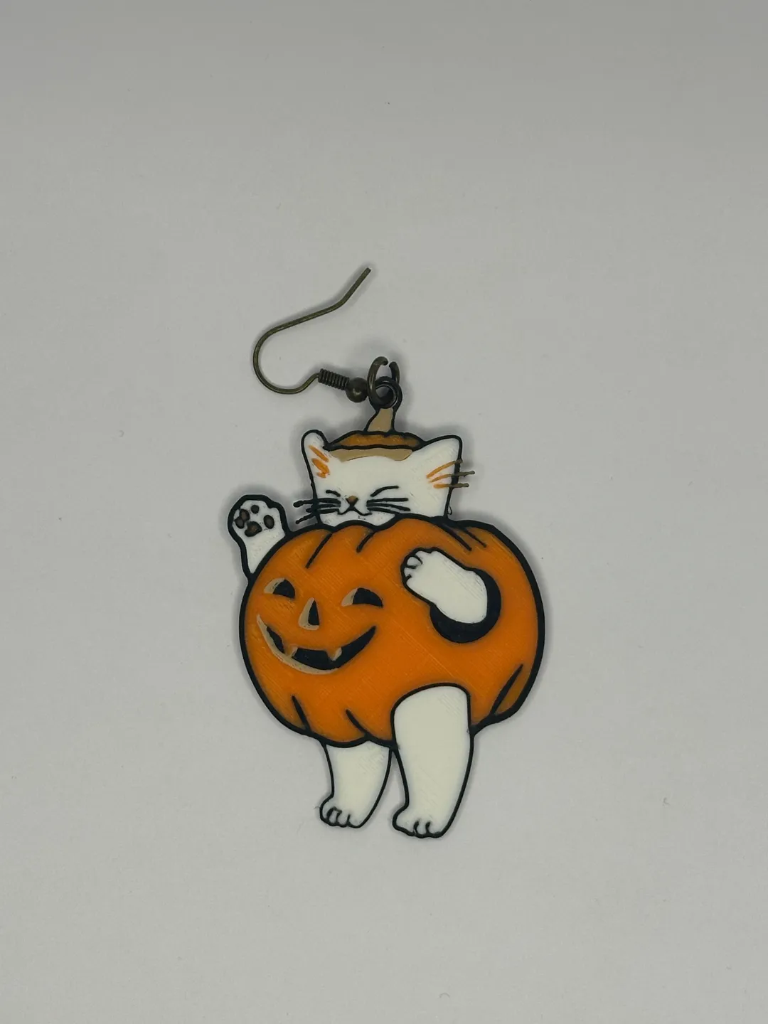 Cute Pumpkin Cat Earring view 4