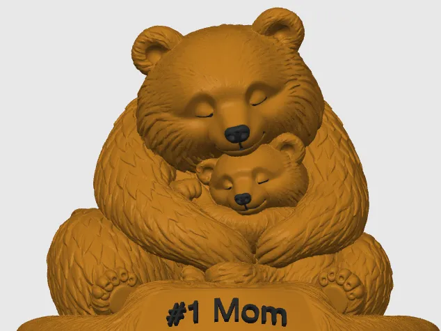Mother Bear Embracing Baby Bear 