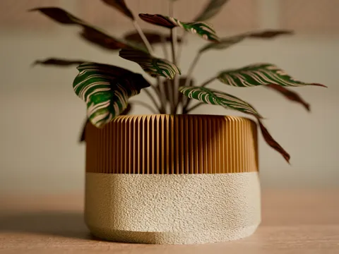 Mid Century Planter with built in drip tray