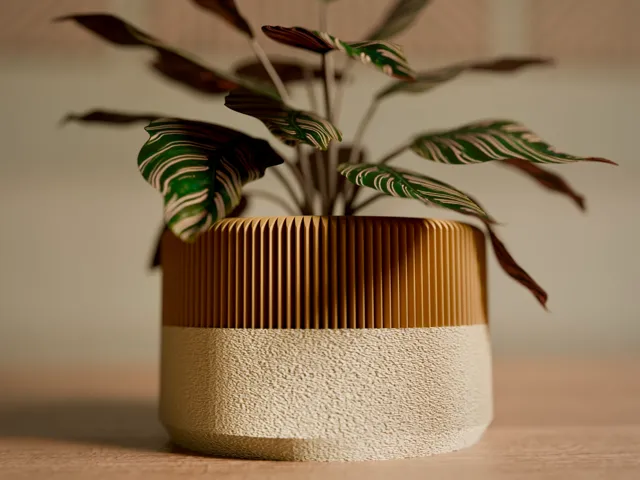 Mid Century Planter with built in drip tray