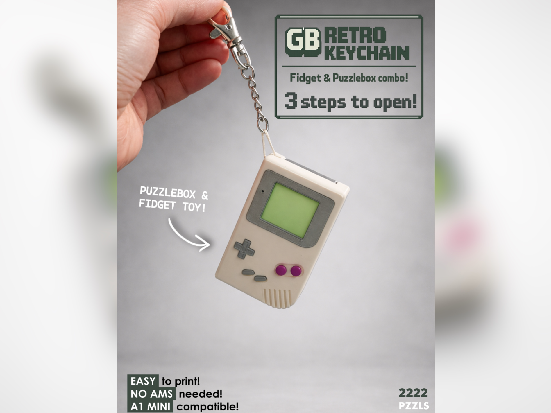 GB Retro Keychain | FIDGET TOY & 3-STEP PUZZLEBOX!
