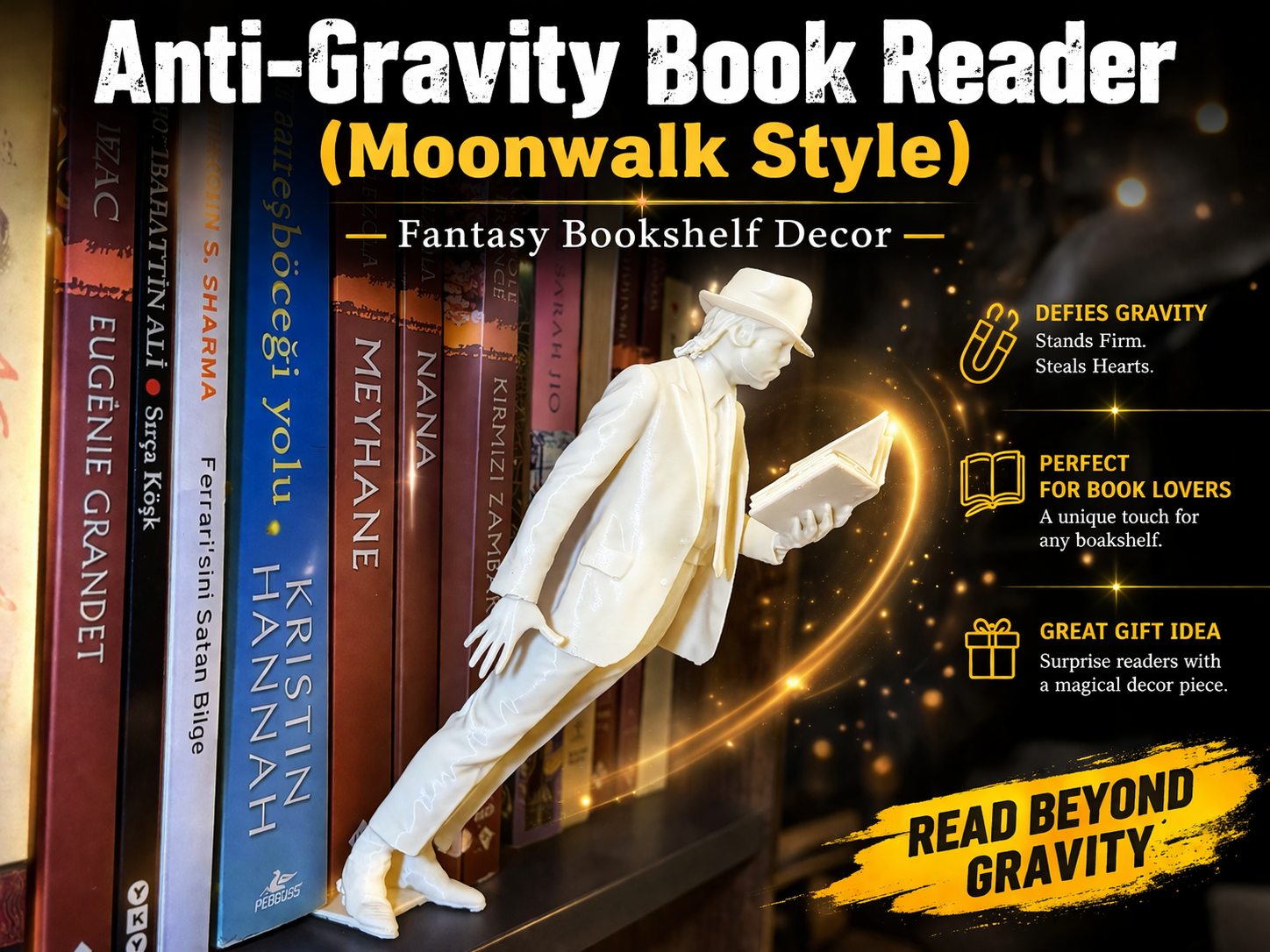 Anti-Gravity Book Reader STL (Moonwalk Style)