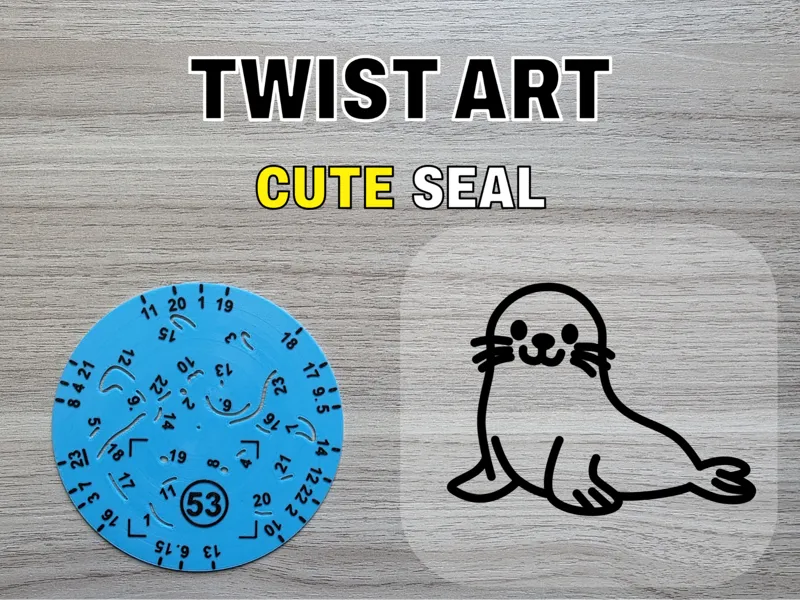 Twist Art 53 Seal - Rotary Drawing Stencil