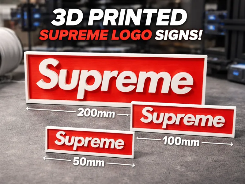Logo Supreme 3D Bicolore – Diverse Dimensioni