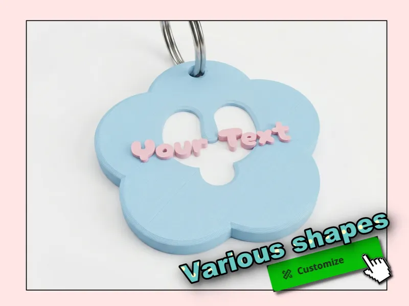 Keychain with name Generator - Flower, Heart, ...