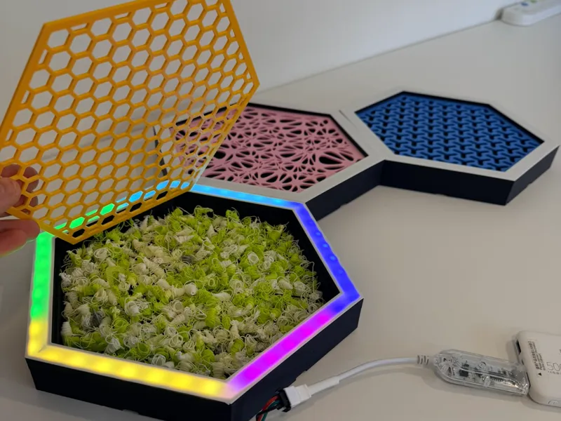 LED Acoustic Waste Hex - Wall Art