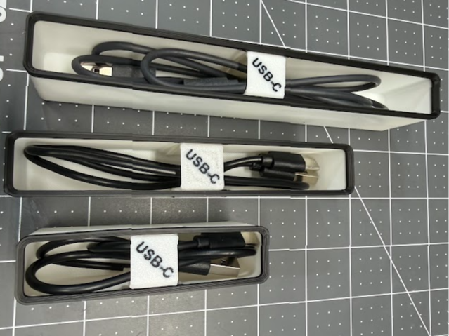 Gridfinity Cable Organizer-Half Width Bins (6U) 3D model