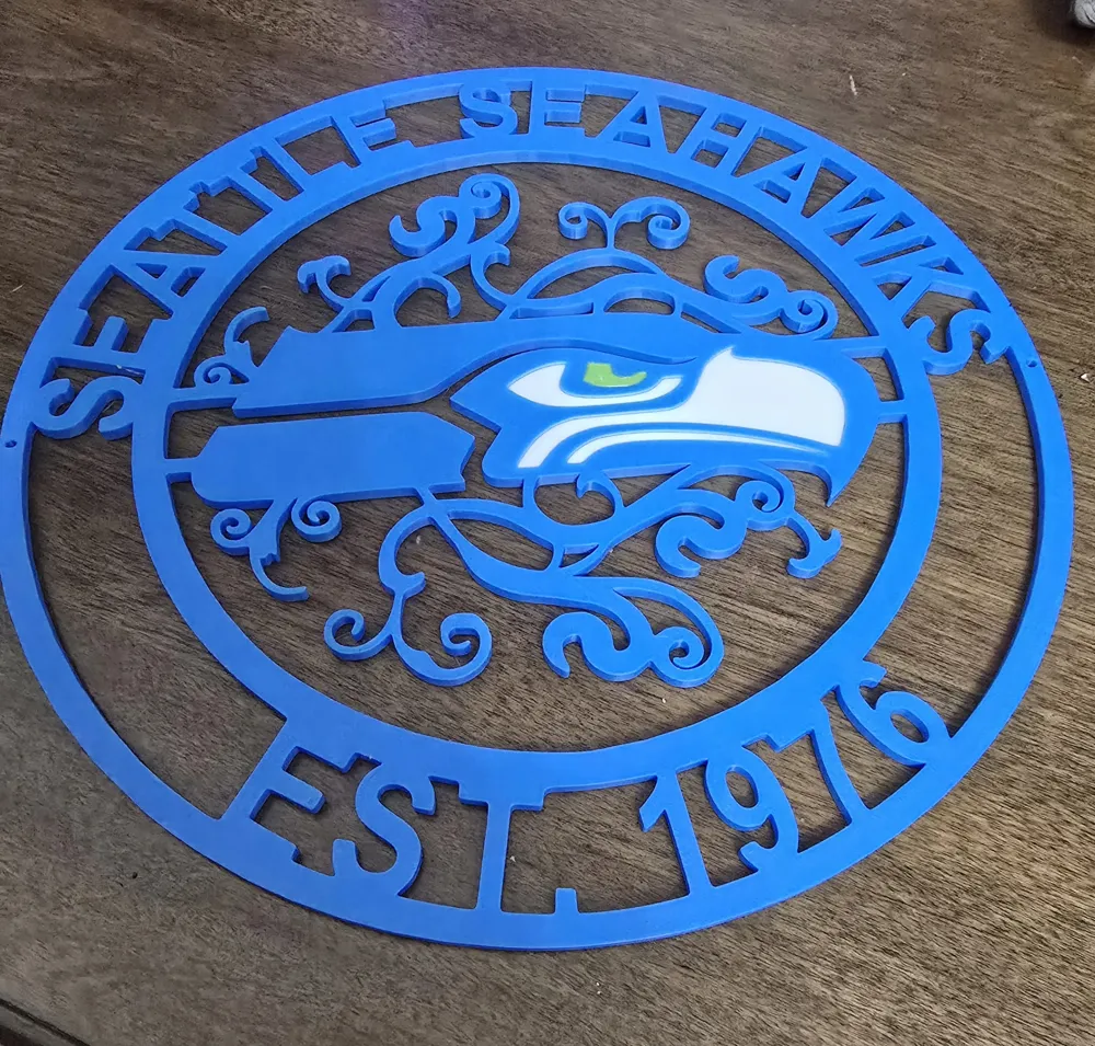 Seattle Seahawks wall decor with 3 colors - Free 3D Print Model ...