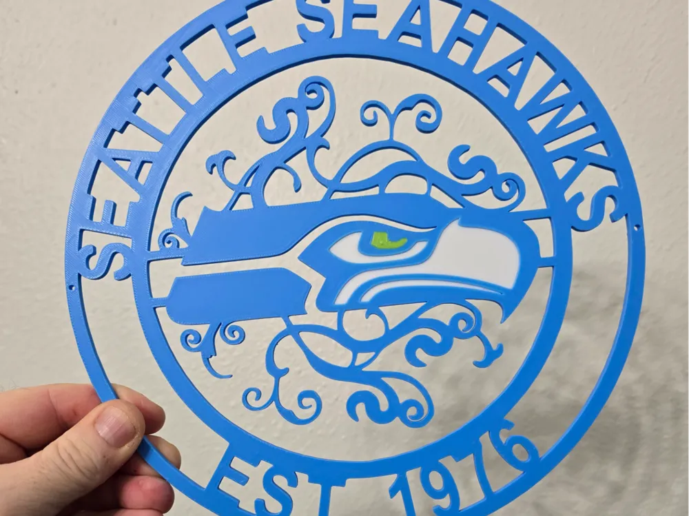 Seattle Seahawks wall decor with 3 colors - Free 3D Print Model ...
