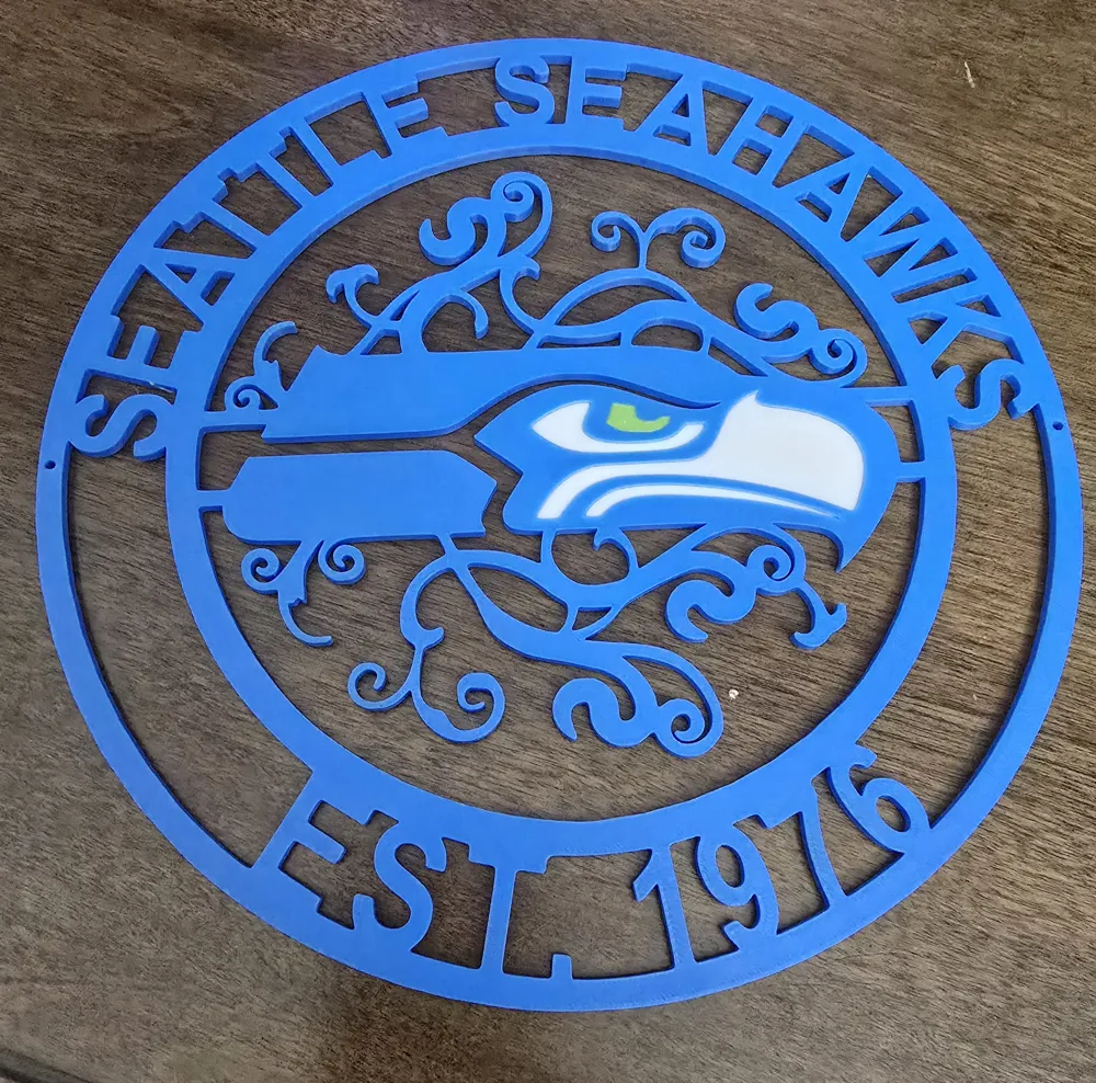 Seattle Seahawks wall decor with 3 colors - Free 3D Print Model ...