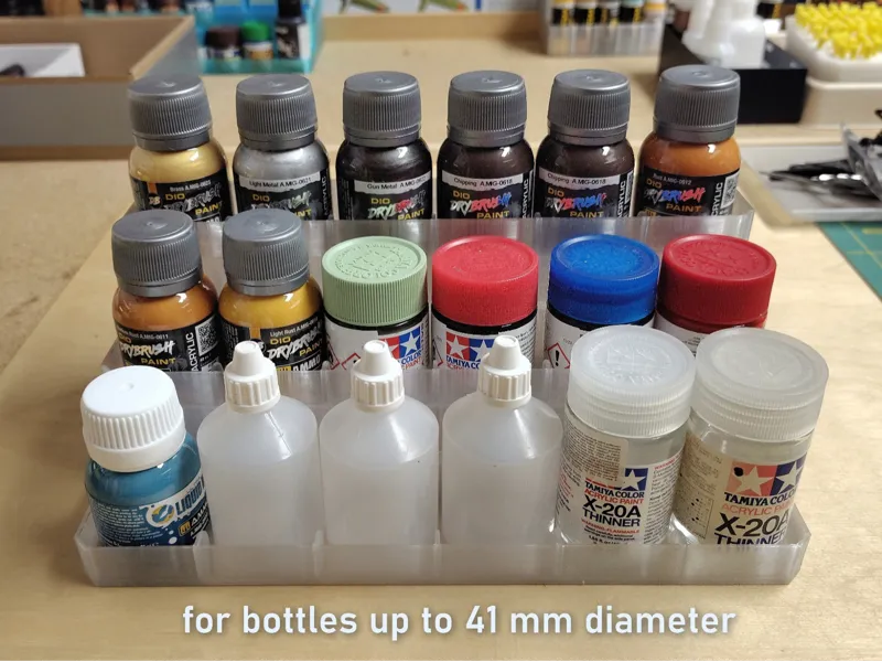 Organizer for paints up to 41 mm bottle diameter