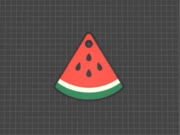 Watermelon Slice Keychain (3D Print Model)