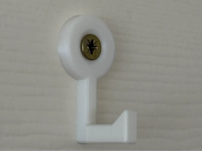 Simple hook with screw hole