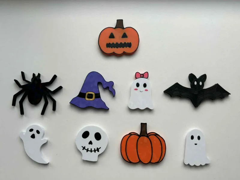 9 Halloween Magnets 