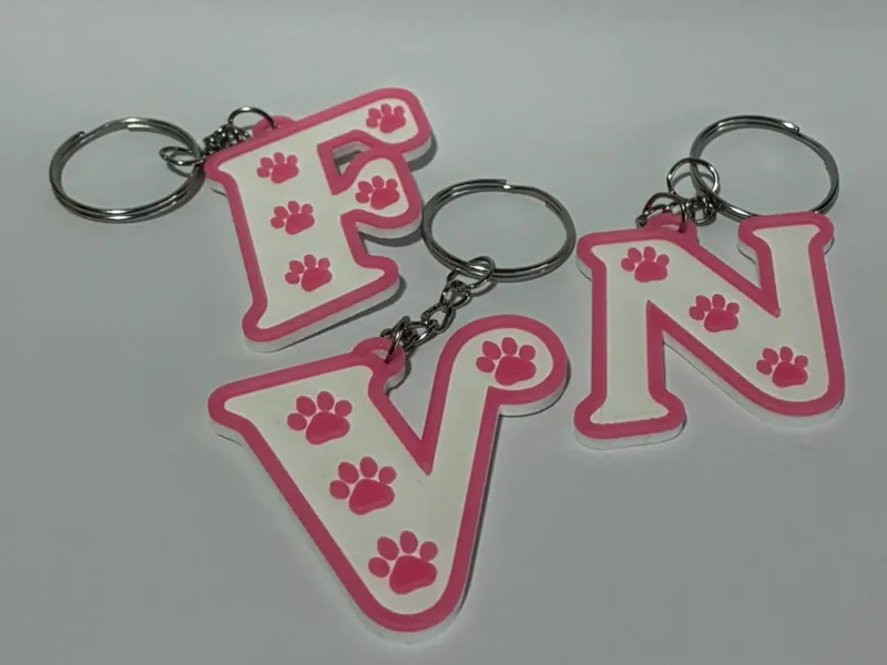 Cute Paw Alphabet Keychain