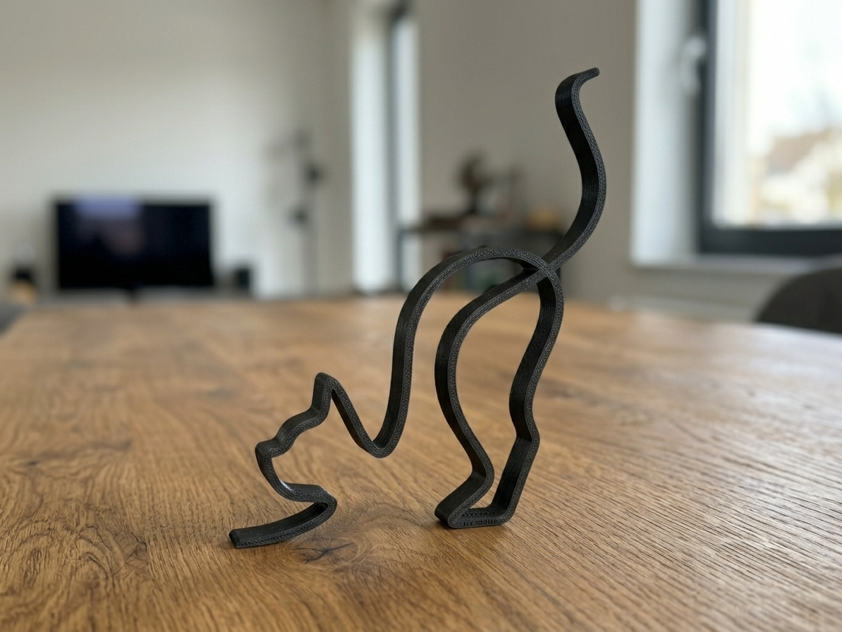 Escultura Minimalista de Gato