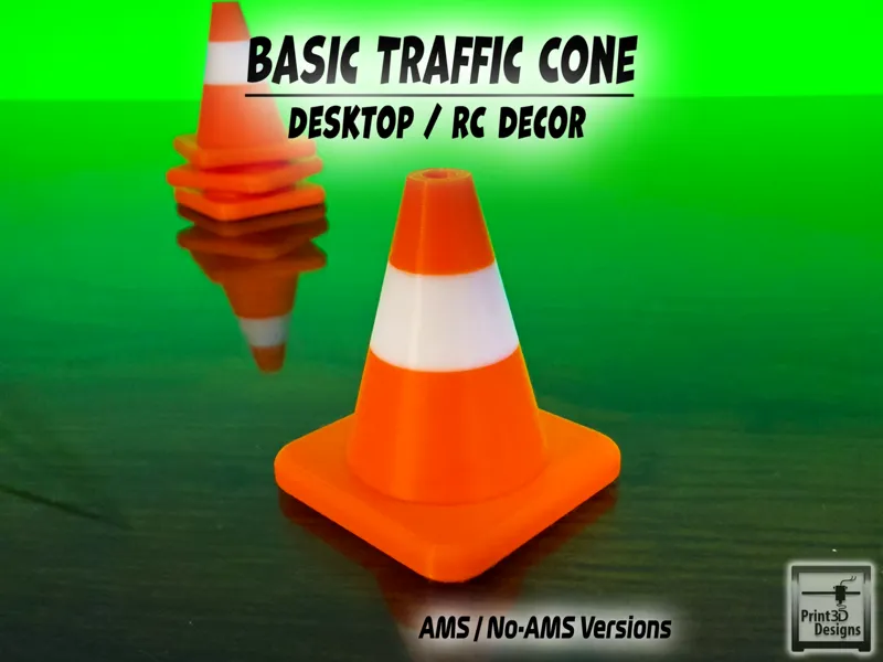 Simple Traffic Cone - Desktop / RC Decor Accessory