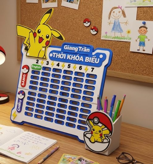 3D-printed Pikachu timetable - 1