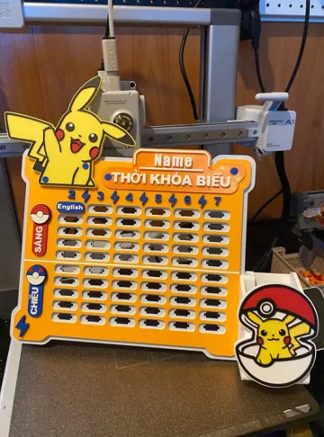 Modelo para impresión 3D: 3D-printed Pikachu timetable — vista de referencia 3