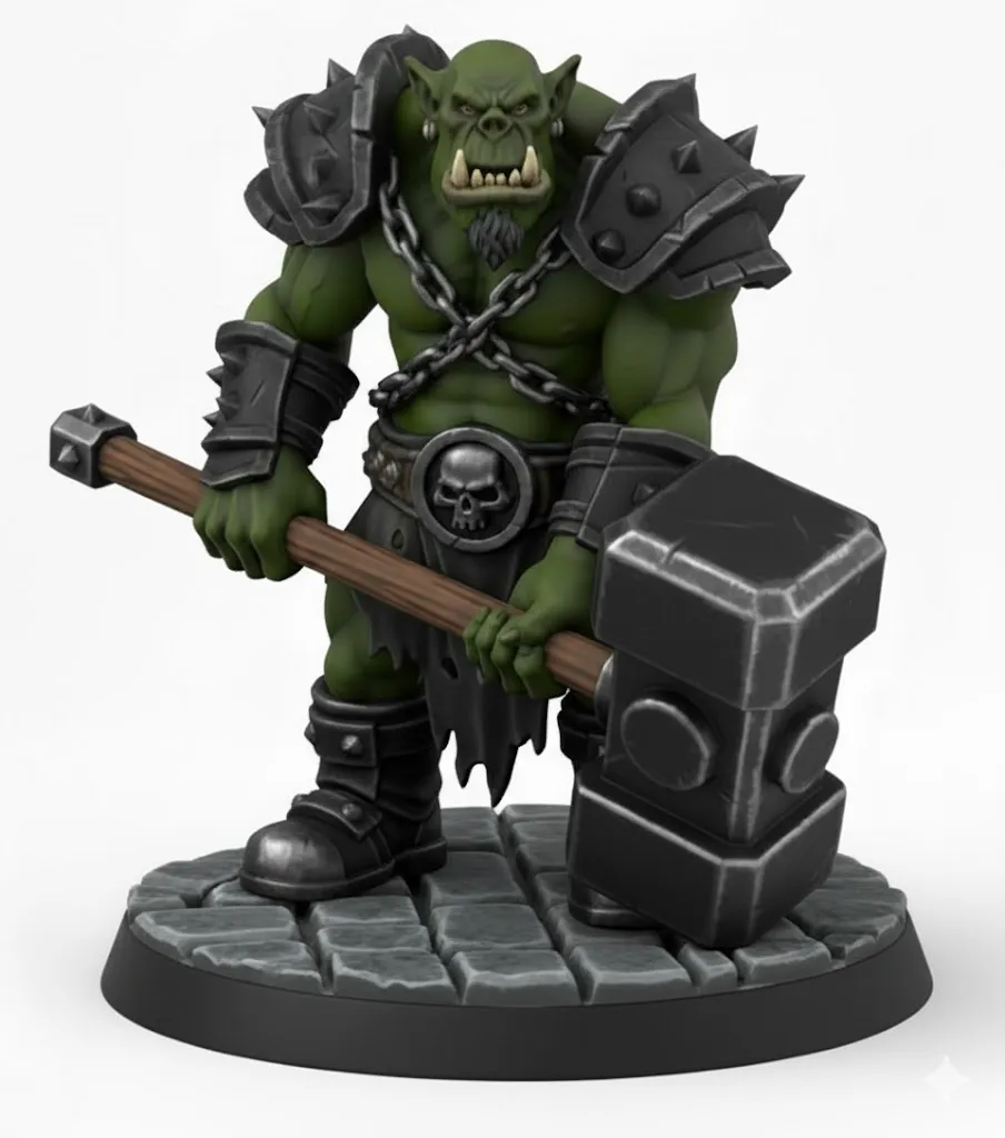 Orc Ranger 3d Model Orc Party: Warlock, Brute, Ber, Ranger DnD PF Mini - Free 3D Print ...