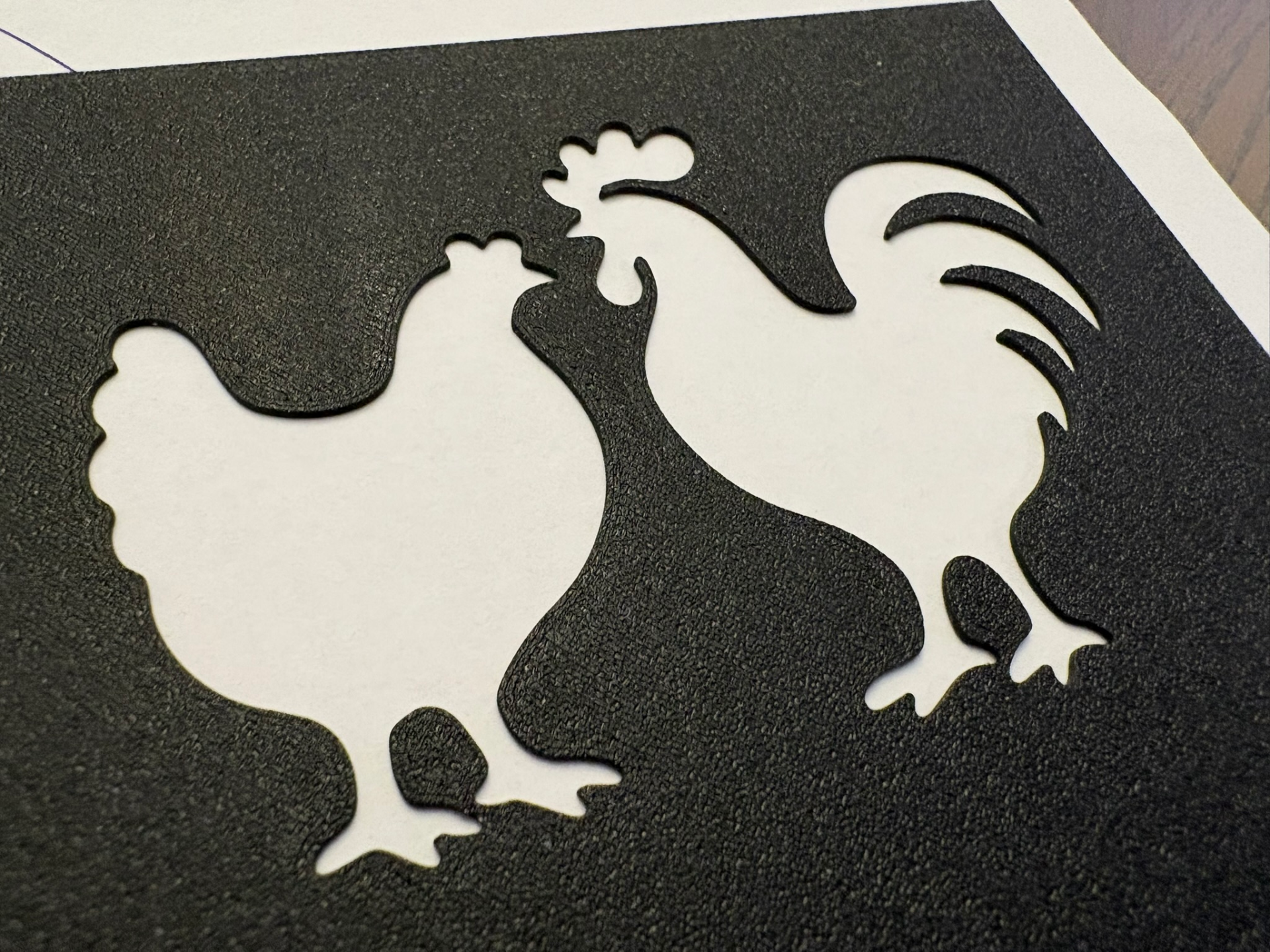 Rooster & Hen - Chicken Craft Template - 0.8 mm