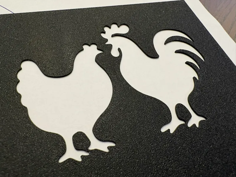 Rooster & Hen - Chicken Craft Template - 0.8 mm
