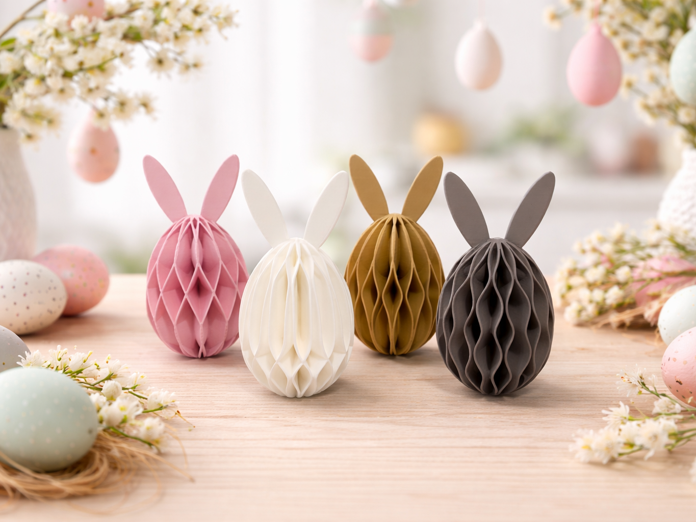 Honeycomb egg figurines