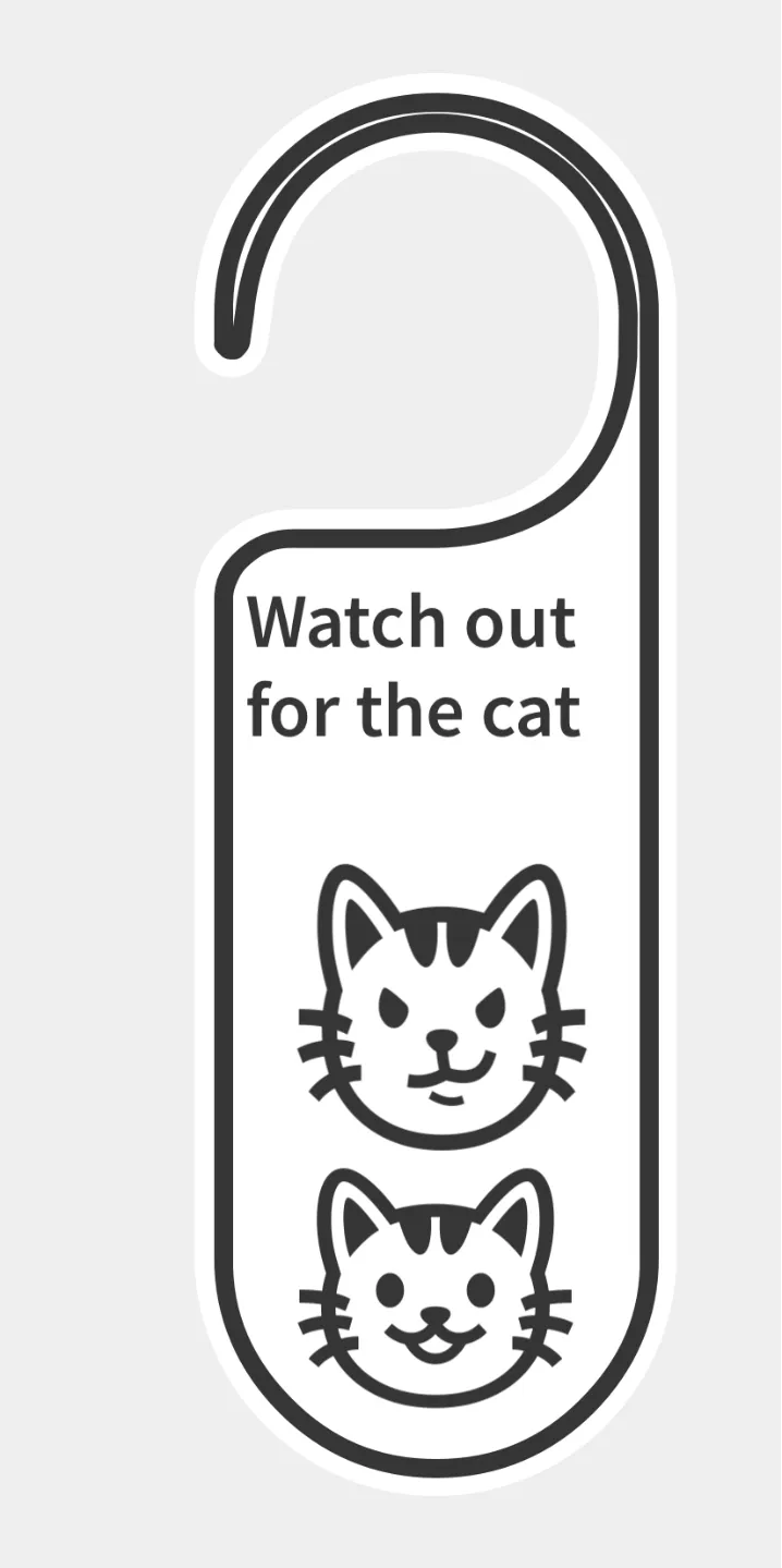 hanging cat sign