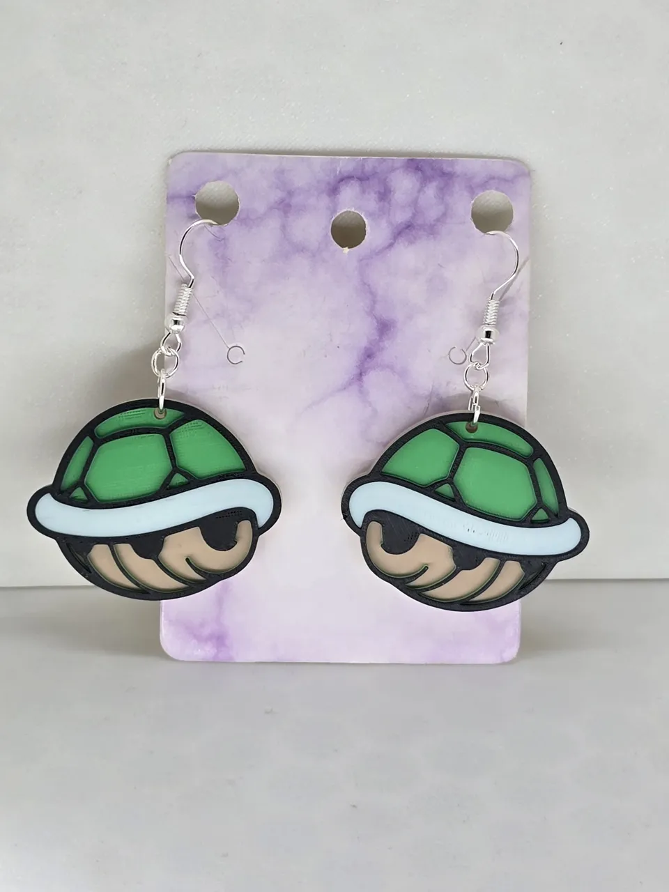 Mario Turtle Shell Earrings view 2
