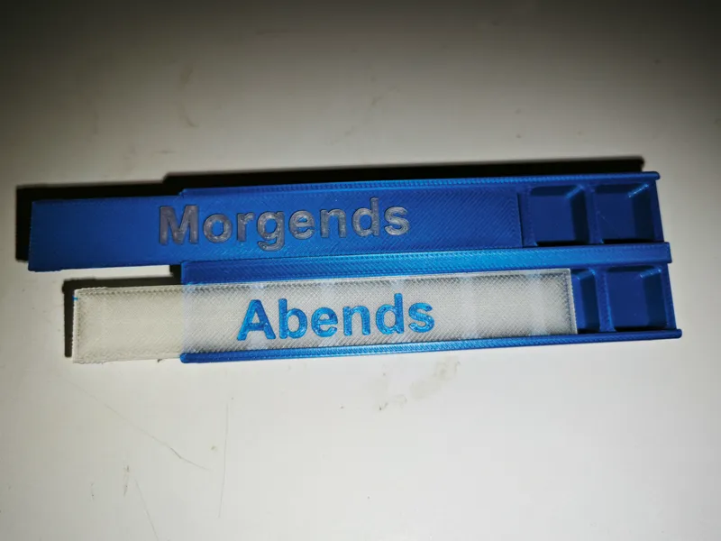 Pillendose - Woche-Morgens Abends + Stand