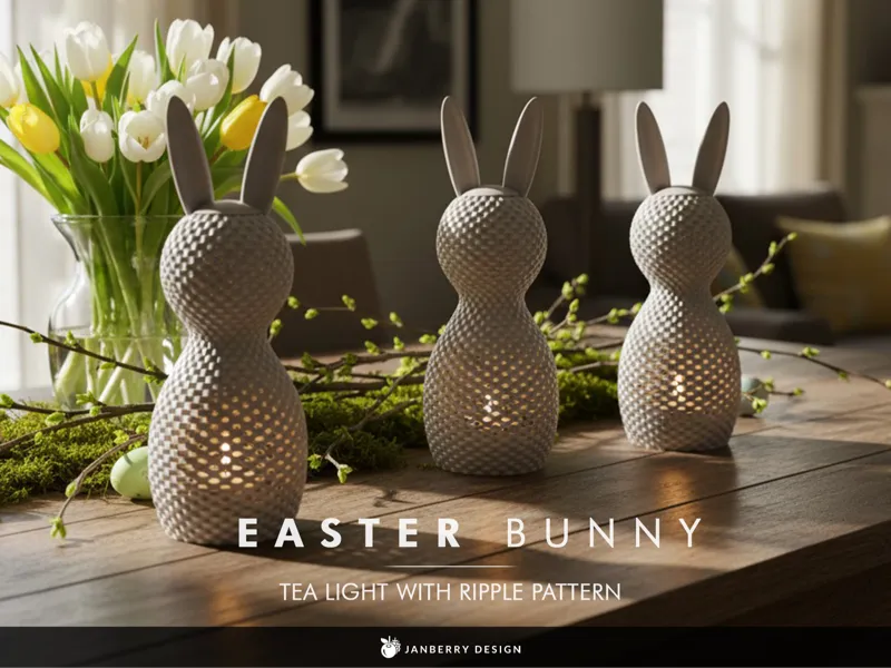 Easter Bunny Tealight - Ripple Pattern