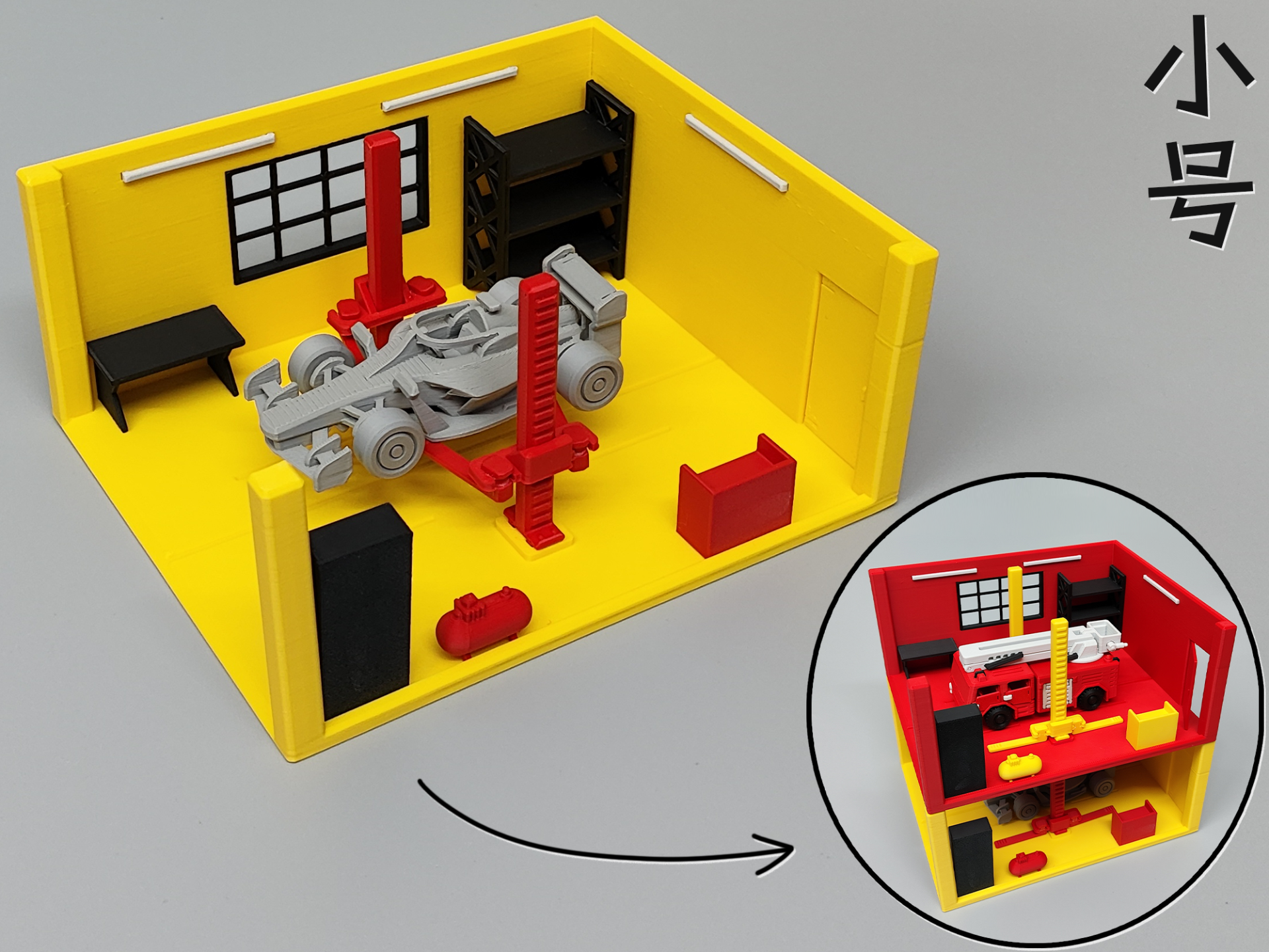 Miniatura 2 do modelo 3D 双款式：车库（可叠加，无需AMS，无五金件）