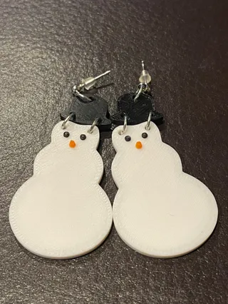 Cute Snowman Dangly Earrings