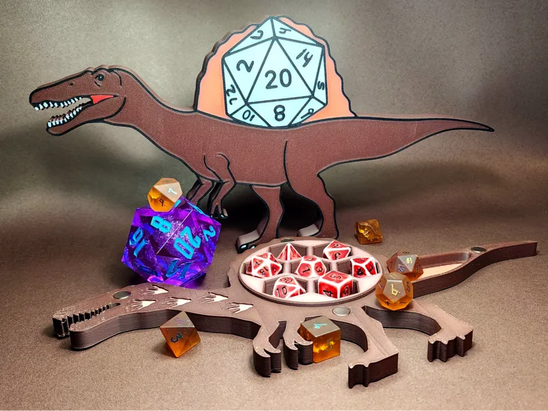 Spinosaurus Dinosaur TTRPG Dice Box