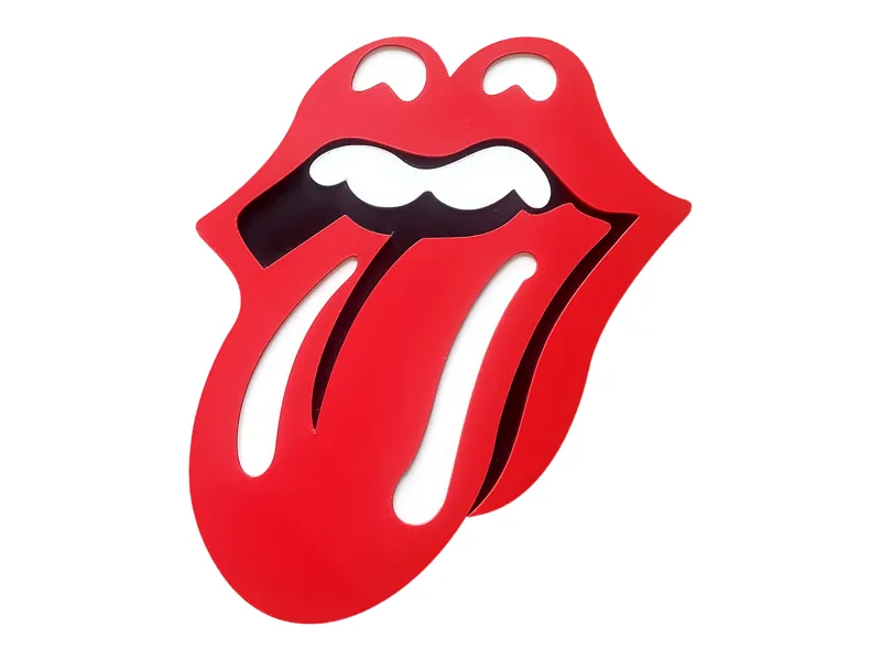 Rolling Stones Lips Logo 2D Wall Art Tongue Decor