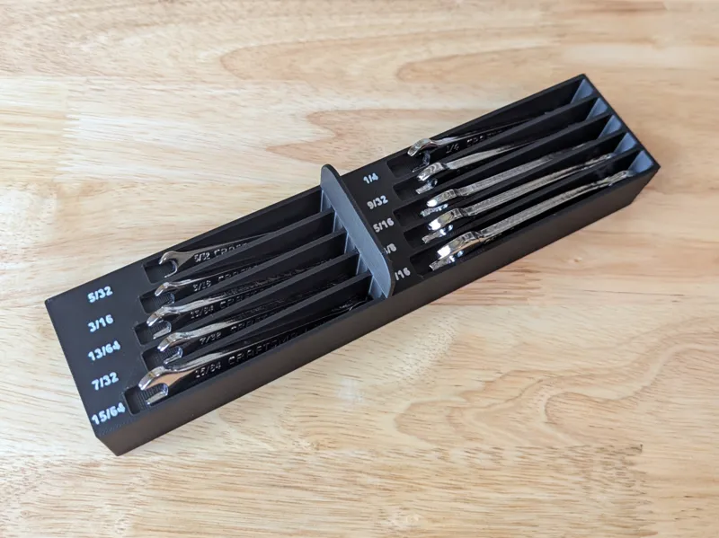 Small Wrench Organizer with Customizable Labels