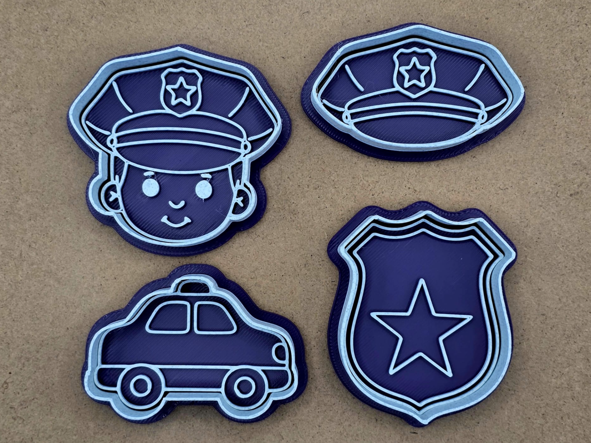 Police Officer Cookie Cutter Stamp Set Playdoh