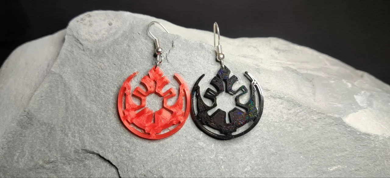 Rebel Alliance fused Galactic Empire Earring view 2