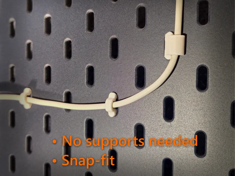 Cable holder for Ikea Skådis board