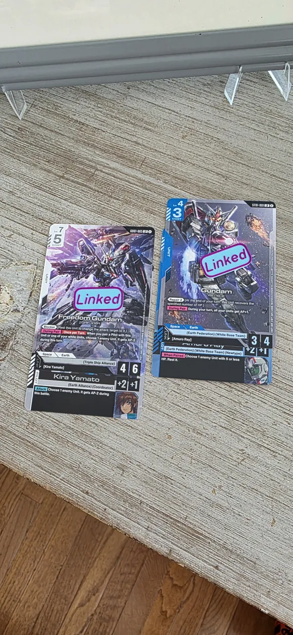 Gundam Card Game TCG Linked Pilot and Unit Token view 3