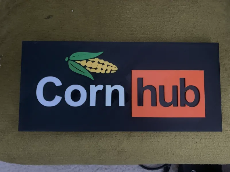 Corn Hub (parody) magnetic sign for grills