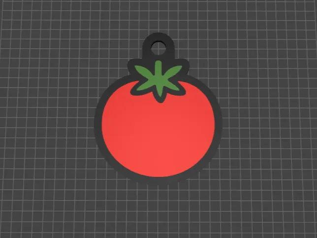 Cartoon Tomato Keychain – 3D Printable Model