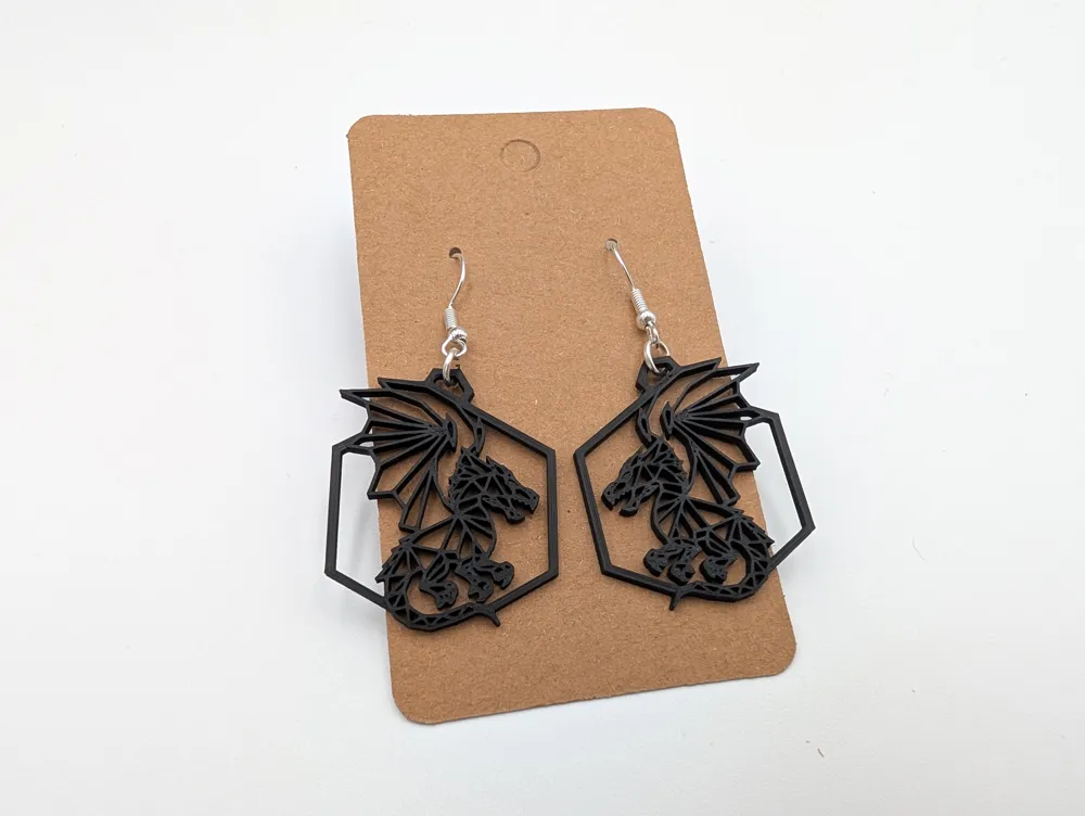 Geometric Dragon Earrings - Art Deco Style by Lore In Layers MakerWorld ...