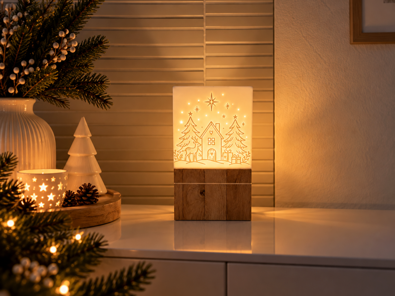 Klötzchen Weihnachtsmotiv oder Sockel - 1