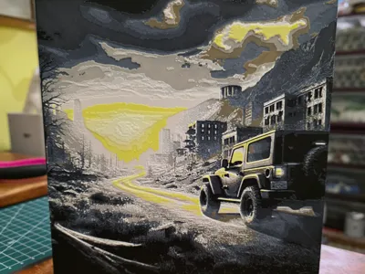 Apocalyptic Jeep HueForge V4