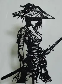 Guerrière samouraï japonaise, à poser ou en décor mural — photo 4
